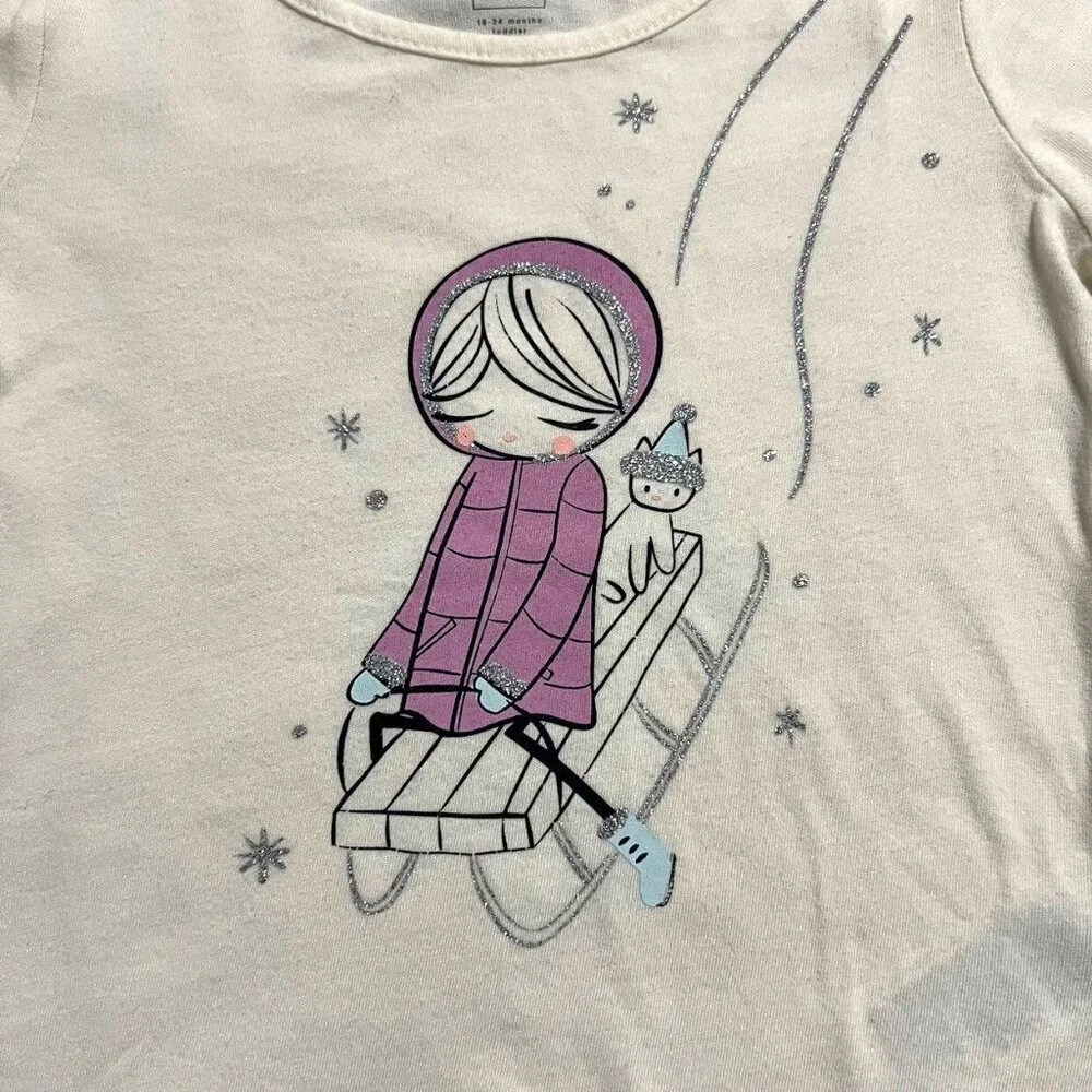 Baby Gap 18-24m Girl On Sled Shirt
